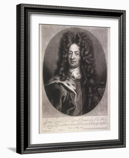 Oval Portrait of George I, King of Great Britain, C1700-Joseph Smith-Framed Giclee Print