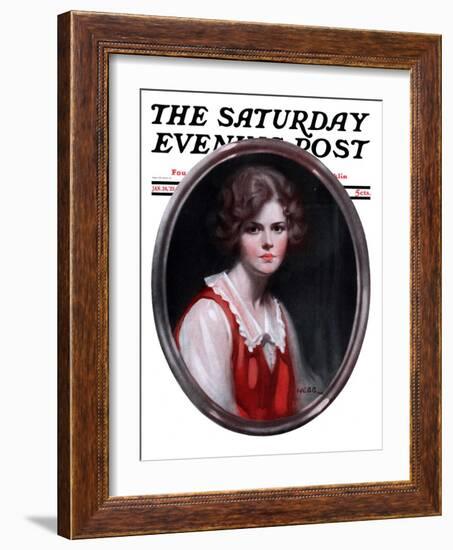 "Oval Portrait," Saturday Evening Post Cover, January 24, 1925-Tom Webb-Framed Giclee Print