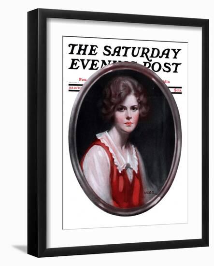 "Oval Portrait," Saturday Evening Post Cover, January 24, 1925-Tom Webb-Framed Giclee Print