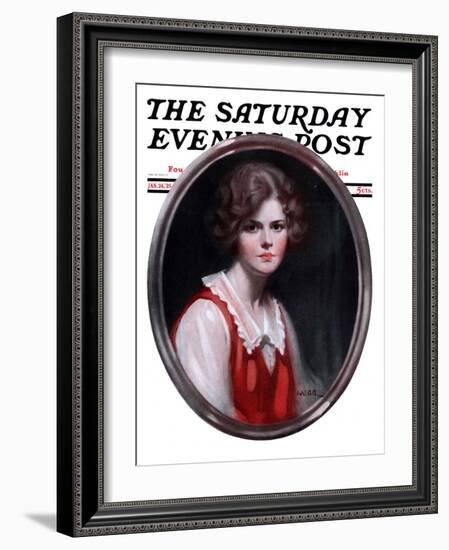 "Oval Portrait," Saturday Evening Post Cover, January 24, 1925-Tom Webb-Framed Giclee Print