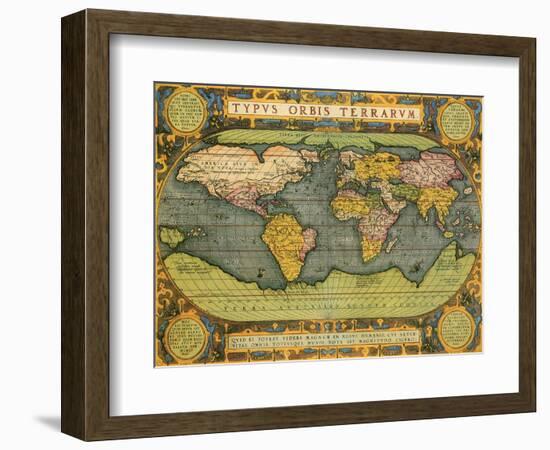 Oval World Map 1598-Abraham Ortelius-Framed Giclee Print