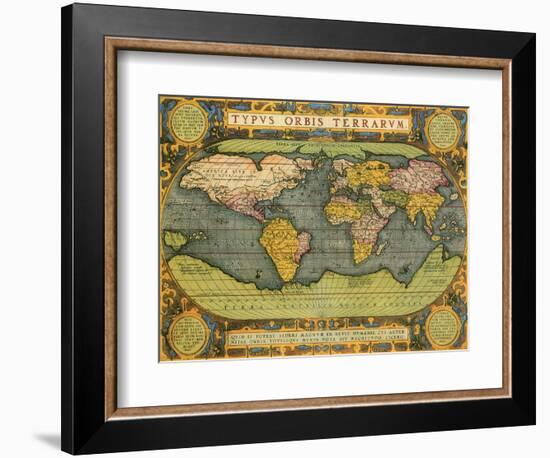 Oval World Map 1598-Abraham Ortelius-Framed Giclee Print