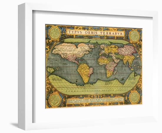 Oval World Map 1598-Abraham Ortelius-Framed Giclee Print