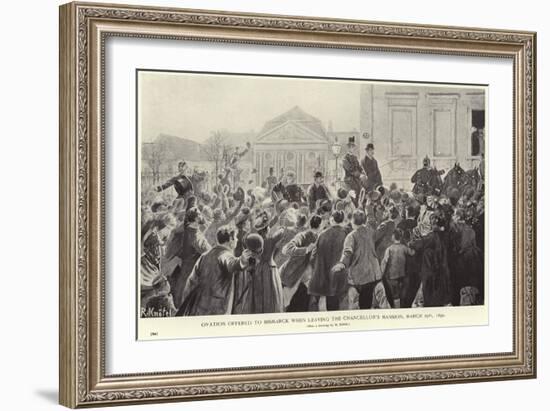 Ovation Offered to Otto Von Bismarck When Leaving the Chancellor's Mansion-null-Framed Giclee Print