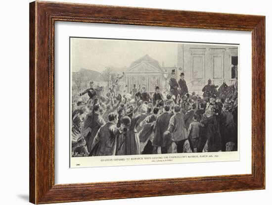 Ovation Offered to Otto Von Bismarck When Leaving the Chancellor's Mansion-null-Framed Giclee Print