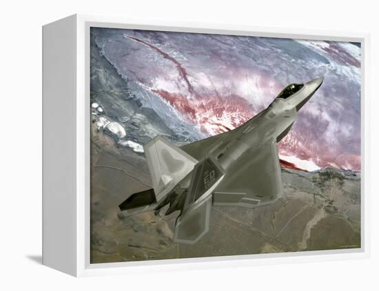 Over California, an F/A-22 Raptor Files a Training Mission Here-Stocktrek Images-Framed Premier Image Canvas