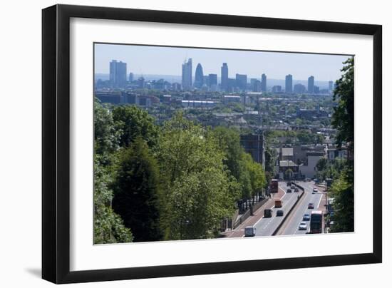 Over Central London from Hornsey Lane Bridge (Also known as 'Suicide Bridge') London N7/N2 England-Natalie Tepper-Framed Photo