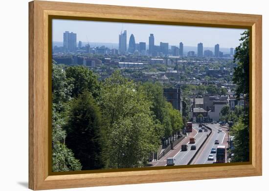 Over Central London from Hornsey Lane Bridge (Also known as 'Suicide Bridge') London N7/N2 England-Natalie Tepper-Framed Stretched Canvas