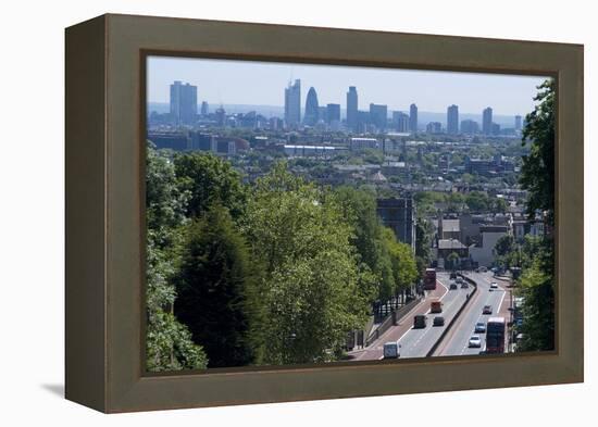 Over Central London from Hornsey Lane Bridge (Also known as 'Suicide Bridge') London N7/N2 England-Natalie Tepper-Framed Stretched Canvas