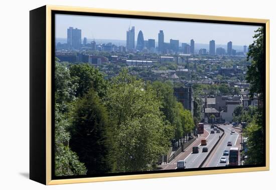 Over Central London from Hornsey Lane Bridge (Also known as 'Suicide Bridge') London N7/N2 England-Natalie Tepper-Framed Stretched Canvas