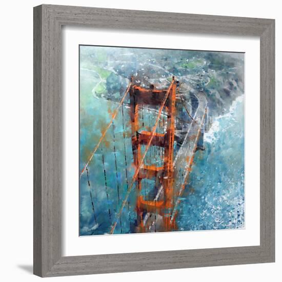 Over Golden Gate-Mark Lague-Framed Art Print