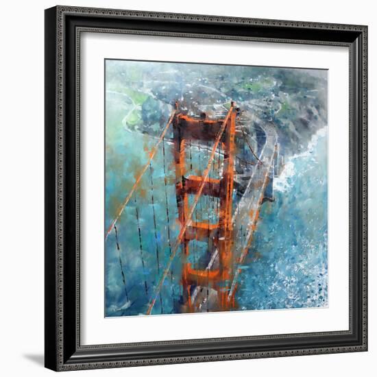 Over Golden Gate-Mark Lague-Framed Art Print