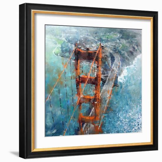 Over Golden Gate-Mark Lague-Framed Art Print