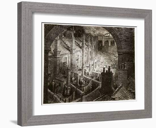 Over London - by Rail, from 'London, a Pilgrimage', Written by William Blanchard Jerrold-Gustave Doré-Framed Giclee Print