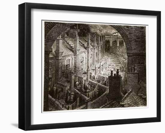 Over London - by Rail, from 'London, a Pilgrimage', Written by William Blanchard Jerrold-Gustave Doré-Framed Giclee Print