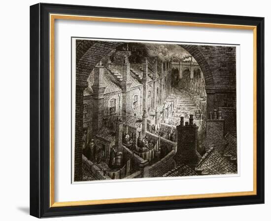 Over London - by Rail, from 'London, a Pilgrimage', Written by William Blanchard Jerrold-Gustave Doré-Framed Giclee Print