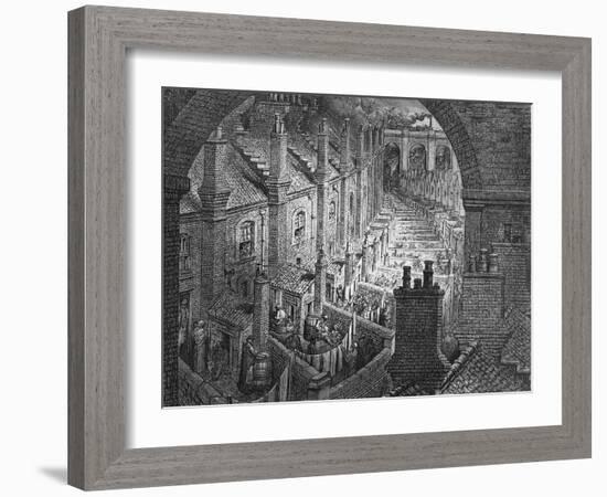 Over London - by Rail, from 'London, a Pilgrimage', Written by William Blanchard Jerrold-Gustave Doré-Framed Giclee Print