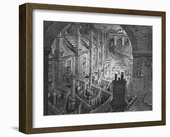 Over London - by Rail, from 'London, a Pilgrimage', Written by William Blanchard Jerrold-Gustave Doré-Framed Giclee Print