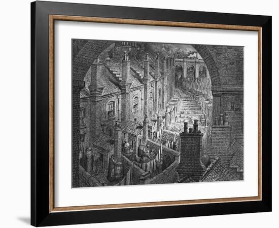 Over London - by Rail, from 'London, a Pilgrimage', Written by William Blanchard Jerrold-Gustave Doré-Framed Giclee Print