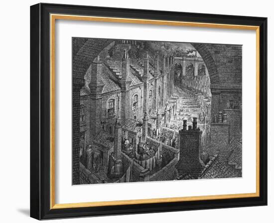 Over London - by Rail, from 'London, a Pilgrimage', Written by William Blanchard Jerrold-Gustave Doré-Framed Giclee Print