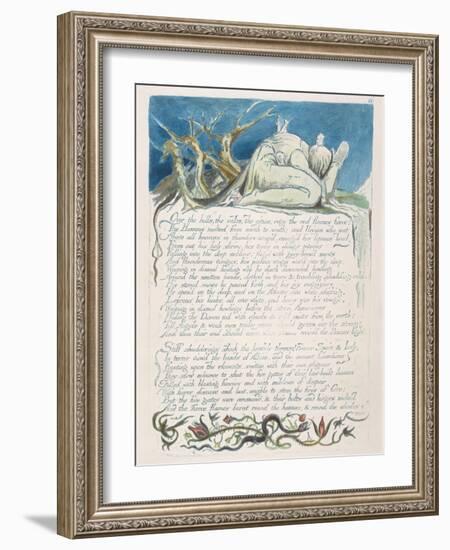 Over the Hills...'-William Blake-Framed Giclee Print