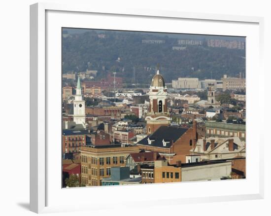 Over the Rhein Neighborhood from Mt. Adams, Cincinnati, Ohio-Walter Bibikow-Framed Photographic Print