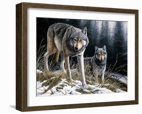 Over the Ridge Wolves-Jeremy Paul-Framed Giclee Print