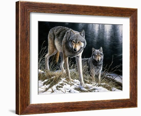 Over the Ridge Wolves-Jeremy Paul-Framed Giclee Print