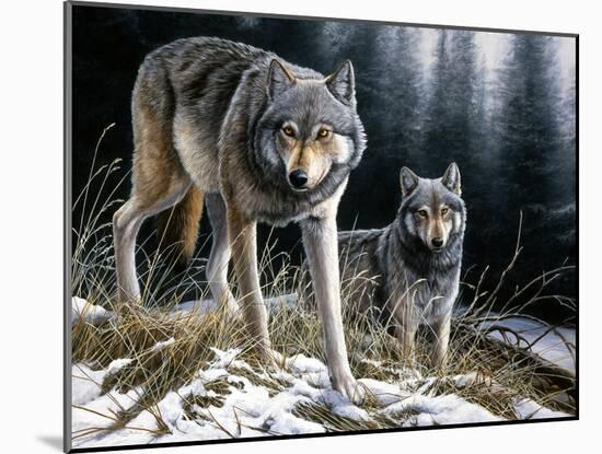 Over the Ridge Wolves-Jeremy Paul-Mounted Giclee Print