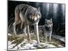 Over the Ridge Wolves-Jeremy Paul-Mounted Giclee Print