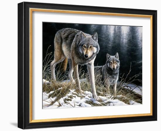 Over the Ridge Wolves-Jeremy Paul-Framed Giclee Print