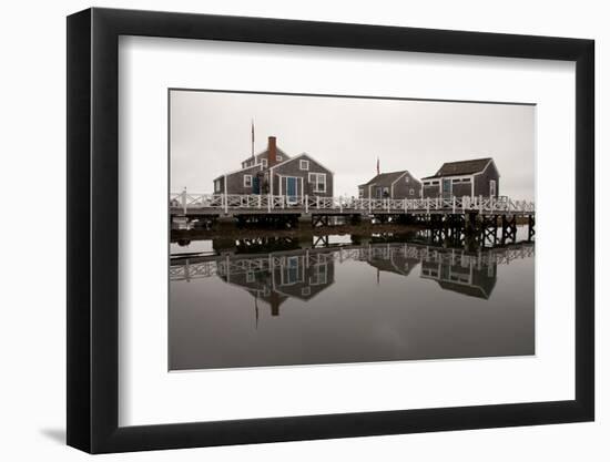 Over the Water Cottages Reflect Off the Calm Waters in the Nantucket Boat Basin-Greg Boreham-Framed Photographic Print