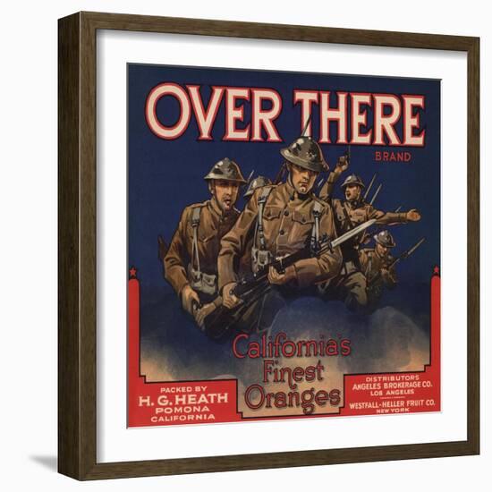 Over There Brand - Pomona, California - Citrus Crate Label-Lantern Press-Framed Art Print