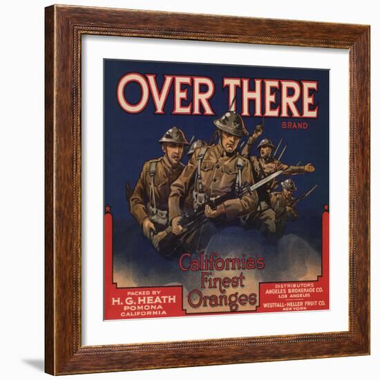 Over There Brand - Pomona, California - Citrus Crate Label-Lantern Press-Framed Art Print