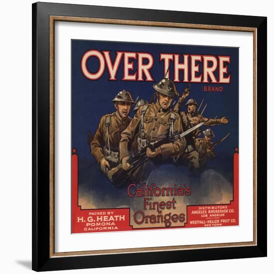 Over There Brand - Pomona, California - Citrus Crate Label-Lantern Press-Framed Art Print