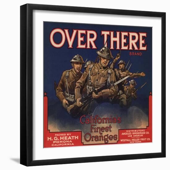 Over There Brand - Pomona, California - Citrus Crate Label-Lantern Press-Framed Art Print