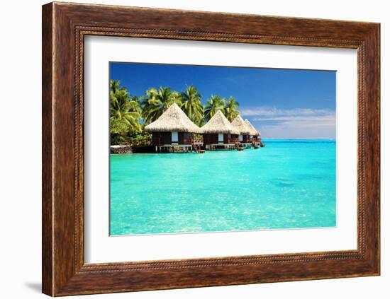 Over Water Bungalows Bora Bora-null-Framed Art Print