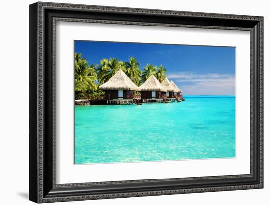 Over Water Bungalows Bora Bora-null-Framed Art Print