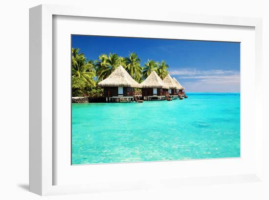 Over Water Bungalows Bora Bora-null-Framed Art Print