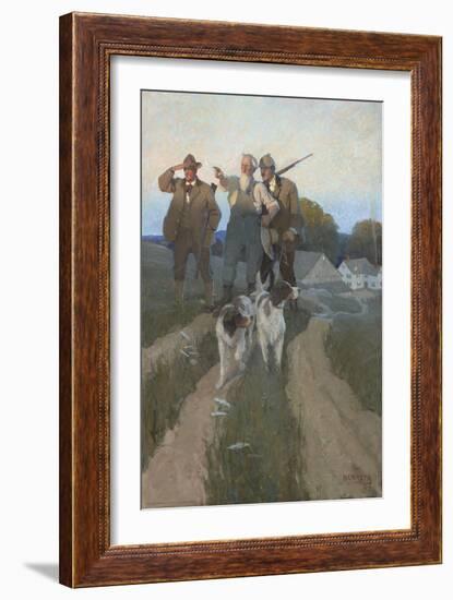 Over Yonder, 1909 (Oil on Canvas)-Newell Convers Wyeth-Framed Giclee Print