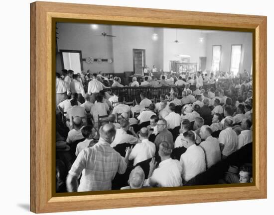 Overall of Courtroom During Trial of Two White Men for the Murder of Black Teenager Emmett Till-Ed Clark-Framed Premier Image Canvas