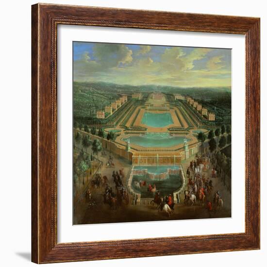 Overall view of the Chateau de Marly,designed by J.H.Mansart 1677-1688 for King Louis XIV.-Pierre Denis Martin-Framed Giclee Print