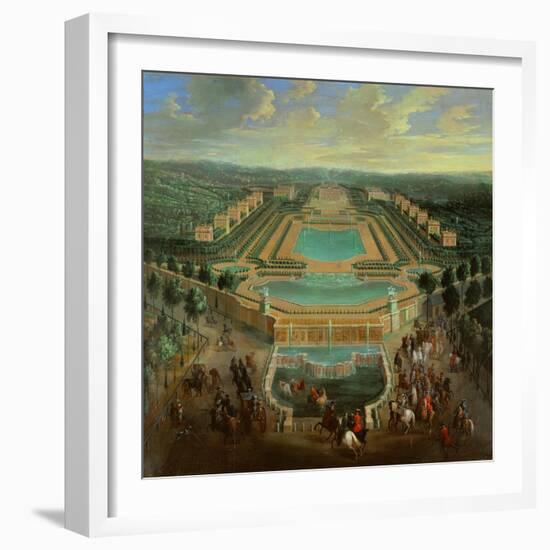 Overall view of the Chateau de Marly,designed by J.H.Mansart 1677-1688 for King Louis XIV.-Pierre Denis Martin-Framed Giclee Print