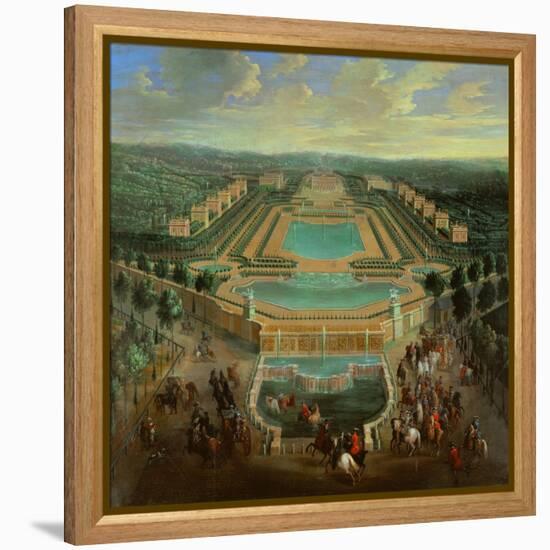 Overall view of the Chateau de Marly,designed by J.H.Mansart 1677-1688 for King Louis XIV.-Pierre Denis Martin-Framed Premier Image Canvas