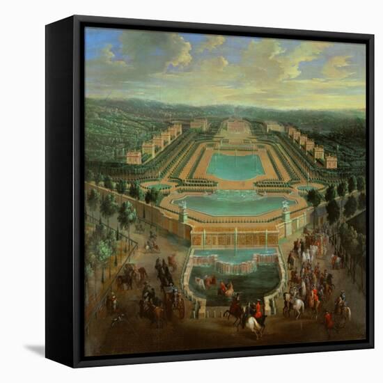 Overall view of the Chateau de Marly,designed by J.H.Mansart 1677-1688 for King Louis XIV.-Pierre Denis Martin-Framed Premier Image Canvas