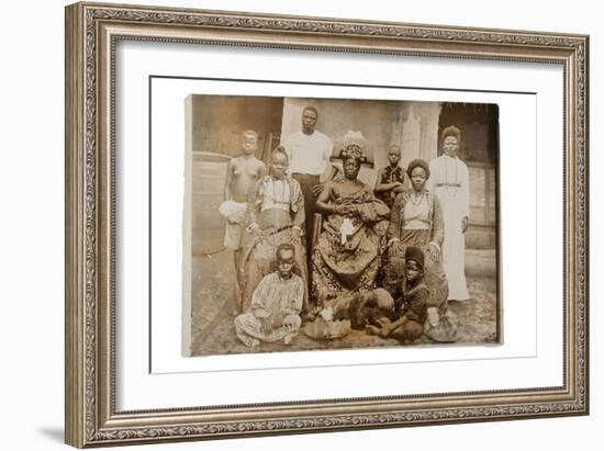 Overami, Ex-King of Benin, and His Suite, Nigeria, c.1900-null-Framed Giclee Print