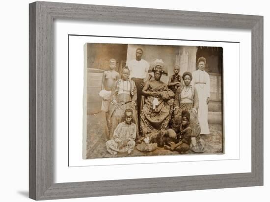 Overami, Ex-King of Benin, and His Suite, Nigeria, c.1900-null-Framed Giclee Print