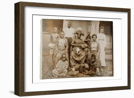 Overami, Ex-King of Benin, and His Suite, Nigeria, c.1900-null-Framed Giclee Print