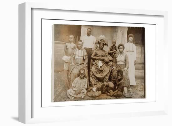 Overami, Ex-King of Benin, and His Suite, Nigeria, c.1900-null-Framed Giclee Print