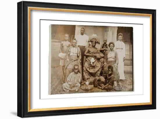 Overami, Ex-King of Benin, and His Suite, Nigeria, c.1900-null-Framed Giclee Print